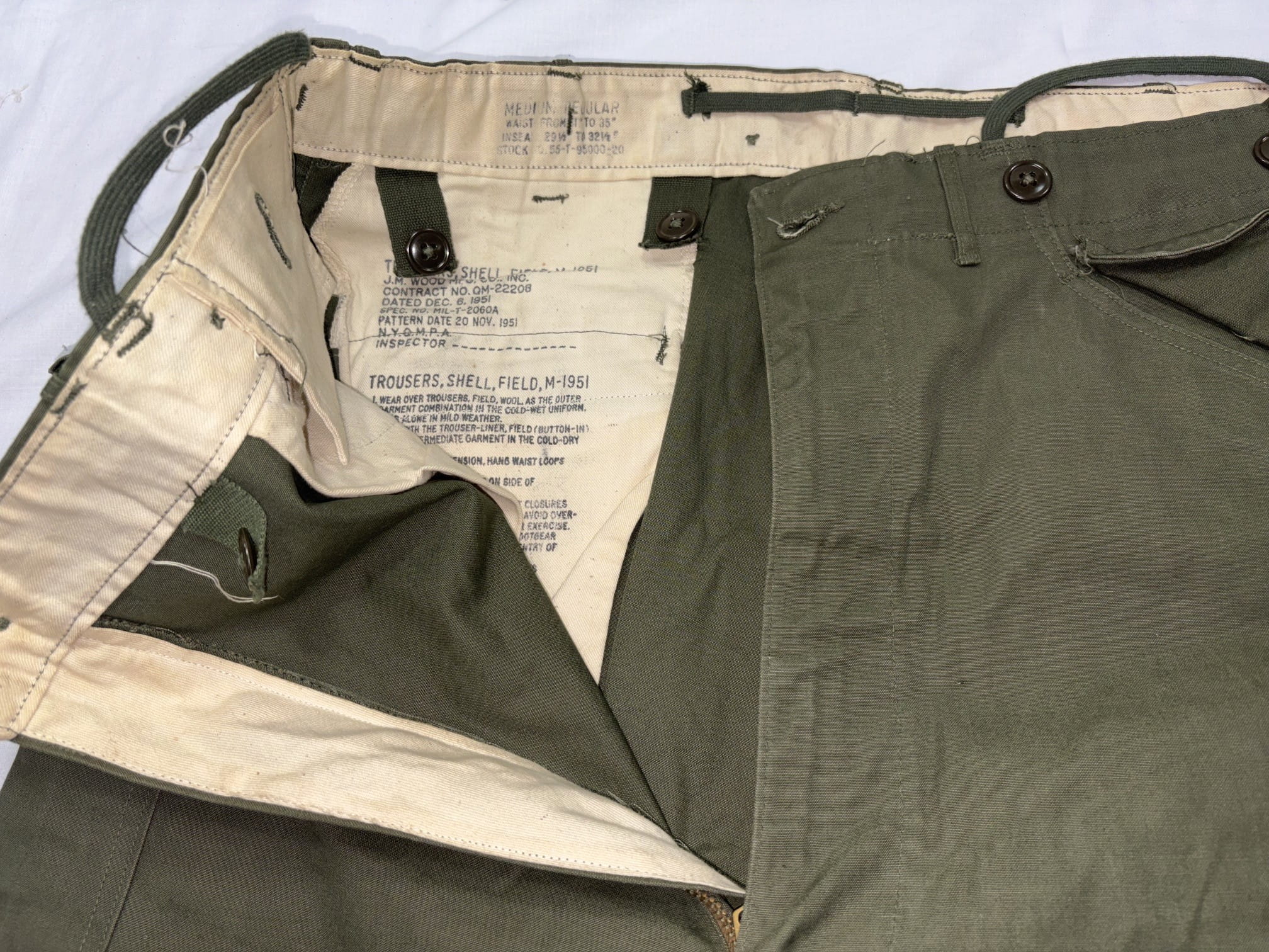 m 1951 field trousers olive drab medium regular used clg4142 (6)