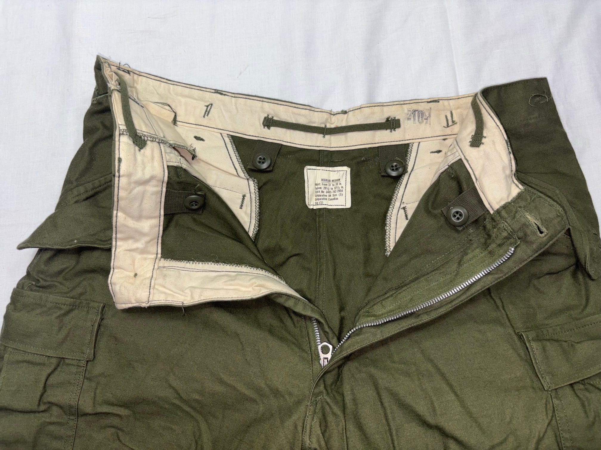 m 65 field trousers o d medium regular used good clg4143x (6)